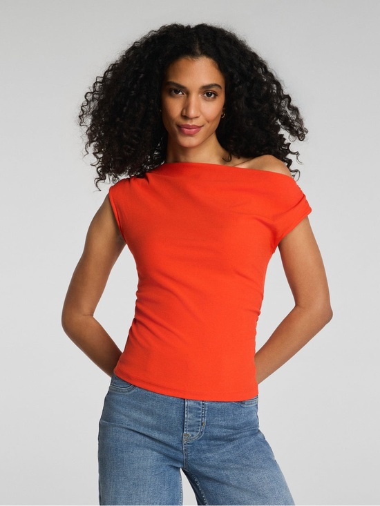 SPANX Tops - SPANX Ribbed Knit Ruched Off-The-Shoulder Top Size Large